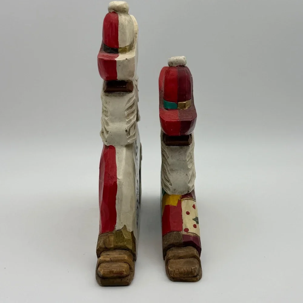 Reversible Southwestern Santa Figurines Desert & Christmas Holiday‎ Decor Set 2